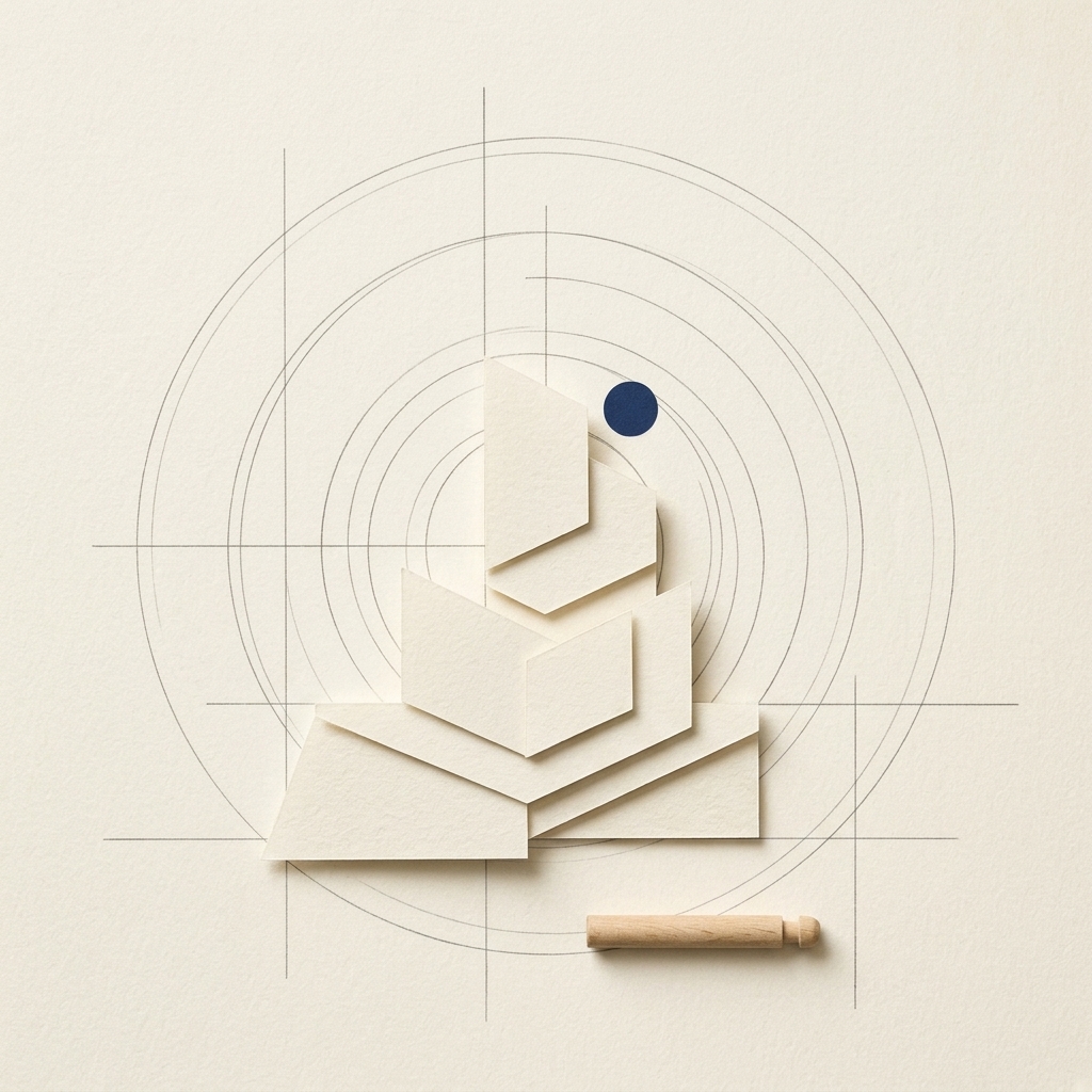 Minimalist architectural and software structure graphic
